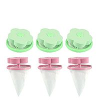Gotian Floating Pet Fur Catcher Filtering Hair Removal Device Wool Cleaning Supplies, Suitable for Washing Machine - 6PCS Lint Filter Bag(Pink,Green)
