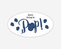 42ct, Going to Pop Stickers, Baby Shower Popcorn Stickers, 2.5 inches (368-3-NV-OV)