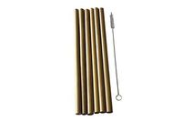 Juniper Bamboo Drinking Straws Set of 6, Cleaning Brush, Eco-friendly Packaging