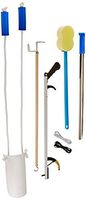 Sammons Preston Complete Hip Replacement Kit, Recovery Kit with Assorted Daily Living Tools Including Sock Aid, 24" Shoehorn, 26" Reacher Tool, Bath Sponge, Dressing Stick, 26" Shoelaces