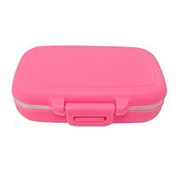 Honbay Vitamin Organizer Box Portable Small Pill Case with 3 Removable Compartments for Travel or Daily Use (Pink)