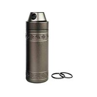 Kodi Health Portable Pill Box - Waterproof Air-Tight Aluminum Alloy EDC Pill Fob Outdoor Camping Gear, Small, Silver Grey