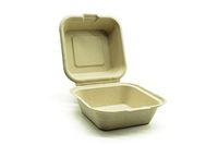 [50 Count] 6 X 6" Clamshell Disposable Eco Containers Togo Food Microwavable Hinged Container Boxes - Restaurant Carryout Lunch Meal Takeout Storage Food Service (6 X 6 inch, Single Compartment)