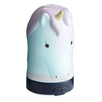 Airomé Unicorn Glass Essential Oil Diffuser for Kids, Tween and Teens|100 mL Humidifying Ultrasonic Aromatherapy Diffuser 8 Colorful LED Lights, Intermittent & Continual Mist Auto Shut-Off, White