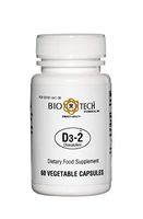 D3-2 Vitamin D3 Cholecalciferol Dietary Supplement for Optimal Bone Cardiovascular neuromuscular Immune Health osteoporosis - 60 Vegetable Capsules