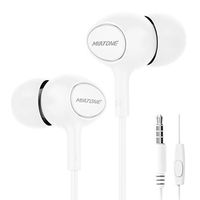 Earbuds/Earphones/Headphones, MIATONE Wired in- Ear Earbuds with Microphone, Dynamic Crystal Clear Sound Earphones, Ergonomic Comfort-Fit Ear Buds Headphones (White)