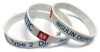 2x Diabetic Diabetes Type 2 INSULIN Dependent Wristband MEDICAL AWARENESS BRACELET