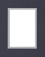 20x24 Double Acid Free White Core Picture Mats Cut for 16x20 Pictures in Navy Blue and Nantucket Grey