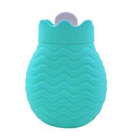 Hot Water Bottle with Cover, Silicone Explosion-Proof Warm Hot Water Bag Microwave Heating Winter Hand Heater Green