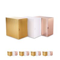 PACKQUEEN 15 Pcs Textured Finish Gift Boxes with Lids 6x6x4 Inches, Bridesmaid Proposal Boxes, Paper Gift Box for Light Weight Gifts, Cupcake Boxes, Three Colors Assortment