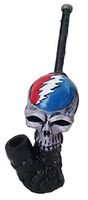 Novelty Collectible Grateful Dead Lightning Bolt Skull Figurine Tobacco Pipe