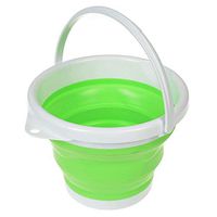 VEIREN Foldable Water Bucket Plastic Fishing Camping Washing Bucket Collapsible Liquid Storage Container with Handle and Hole, 3L Portable Household Items for Indoor and Outdoor, Green