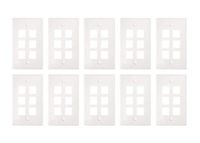 Sewell Wall Plate with 6 Keystone Ports, 1-Gang, White, 10 Lot