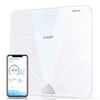 Letsfit Bluetooth Body Fat Scale, Smart Wireless Digital Bathroom Weight Scale, Large Backlit Display Free Smartphone App, Body Composition Analyzer Weight Body Fat BMI Muscle Bone Water Weight
