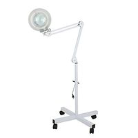 Facial Magnifing Lamp Floor 5 Diopter LED Magnifier Light W/Adjustable Swivel Arm and Rolling Stand for Beauty Salon Skincare Manicure Tattoo