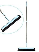 EASIG Floor Squeegee Broom with Extendable Long Handle for Sweeping Up Pet Fur & Human Hair, Water & Dust, Foam Rubber Squeegee Broom