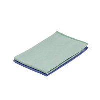 Superio Microfiber Glass And Mirror Cleaning Cloths, Pack of 2 14x16 Inch Large Blue / Green