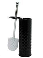 Home Expressions Textured Toilet Brush Powder Holder Coated Finish (Black)