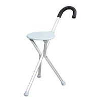 YAC Fold Elderly Crutches Walking Stick Stool, Elderly Cane Stool Tripod Chair with seat Cane