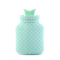 RSHDAI Hot Water Bottle, Solid Color, Foldable Water Injection Hot Water Bag, Portable Safety, Suitable for Indoor and Outdoor, 350mlgreen