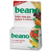 Beano Natural Food Enzyme 120 Tablets, Beano Helps Stop Gas