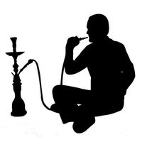 Hitada - 18.2cmx16.8cm Hookah Smoking Arabic Cafe Shisha Vinyl Stickers Decals Black/Silver