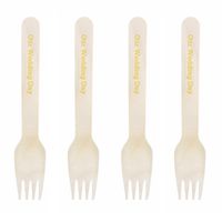 Dress My Cupcake Natural Wood Candy 100-Pack Buffet Forks DIY Kit, Our Wedding Day, Yellow