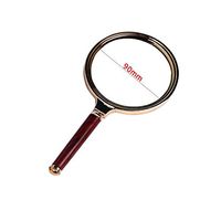 Greenery Delicate Portable Mini 10X BigEye Magnifier Wooden Handheld Reading Examining Fixing Magnifying Glass Pocket-size Weak Sight Helper Diameter 90mm/ 3.5"