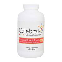 Celebrate Essential Multi 2 in 1 (Multivitamin & Calcium) - Orange-Pineapple - 120 Count