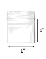 200 Bags of 1" x 1" 2 Mil Clear Plastic Reclosable Zip Poly Bags with Resealable Lock Seal Zipper by 888 Display USA