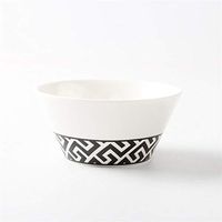 WWSHM Nordic Style No Mud Creative Minimalist Black Geometry Fashion 4.5-inch High Bone China Rice Bowls Salad Cereal Bowl Set (Color : 06)