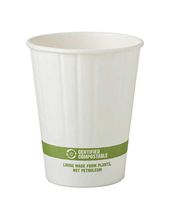 World Centric's Compostable 12 Ounce- White Double Walled - Paper Hot Cup with PLA Lining (Package of 480 : 12 Sleeves of 40)