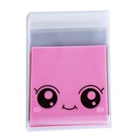 Sevenfly Cute Big Eyes Self Adhesive Bags DIY Cookie Candy Package Cellophane Gift Bags,Pink
