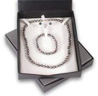 CrystalAge Black Pearl Jewellery Gift Set