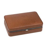 Smoking Set/Travel Portable Cigarette Box Cedar Wood Lined Leather Surface Moisturizing Box with Cigar Cut Men's Gift Box Multi-Style Mute (Color : Brown 2)