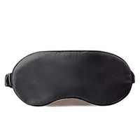 SHALALA NEW YORK 100% Silk Sleeping Mask - Both Side 22 Momme Natural Mulberry Silk with Elastic Headband - Comfortable & Super Soft for Travel (Black)