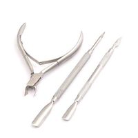 LAJA Imports Nail Art Tool 3pcs/Set Stainless Steel Cuticle Nipper/Remover/ Cutter/Clipper with Spoon Cuticle Pusher Trimmers,Pack of 3