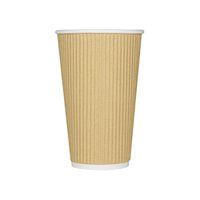 Karat C-KRC516 16 oz Ripple Paper Hot Cup (90mm Diameter), Kraft (Case of 500)
