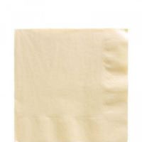 amscan 2 Ply Solid Color Party Napkins (Pack of 20) (13in x 13in) (Vanilla)