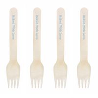 Dress My Cupcake Natural Wood 500-Pack Candy Buffet Forks DIY Kit, Baked with Love, Baby Blue