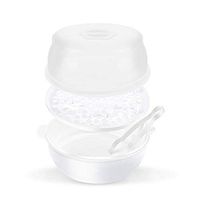 MSlongzc Organizer Box Storage Containers Storage Bins Cubes Organizer with Dividers Foldable High Capacity Heat-Resistance Baby Bottle Microwave Steam Sterilizer Storage Box White