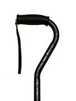 Unisex Offset Handle Cane Color: Black Granite