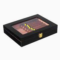 DPLLM Cigar Humidor, Cigar Desktop Box Good Sealing Portable Removable Lightweight Travel Cigar humidor Travel case with Hygrometer and Humidifier,Black_240x185x50mm/9x7x2in