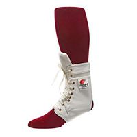 Swede-O Ankle Lok Reinforced Laced Ankle Brace for Sports, Padded Tongue, White, Medium