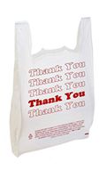 Large Thank You Plastic Bags with Handles for Business, Personal, Bulk 18” x 8" x 30" Pack of 50