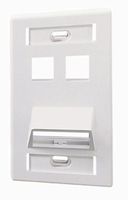 Leviton R02-40807-00W QuickPort Wall Plate with 4-Port Angled Down at 45-Degree, White