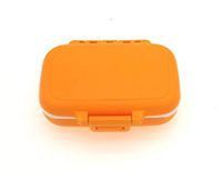 ERZA SCARLET Small Pill Cases 3 Removable Compartments Travel Medication Carry Case - Pill Box for Daily Vitamin Organizer Box (Orange)