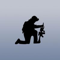LAPTOP US MILITARY KNEELING SOLDIER VINYL DECOR BIKE WALL ART WALL NOTEBOOK ADHESIVE VINYL HOME DECOR CAR STICKER DECORATION MACBOOK DIE CUT BLACK ART AUTO HELMET