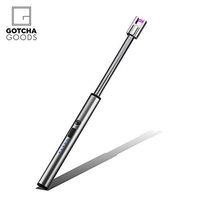 GG Electric Arc Lighter-for BBQ Camping Outdoors, Windproof, Gas Free, USB Rechargeable, Flexible Neck 360°, Fire Starter, Stove top and Firework (Silver)