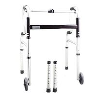 Jonigo Elderly Person Assisted Walker with Seat Cushion Aluminum Alloy Patient Walker Four-Legged Walking Stick (Color : Silver)